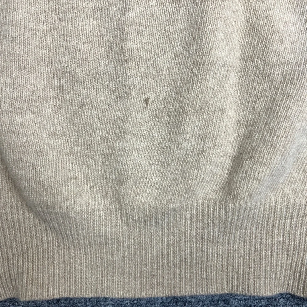 Pacific Club by NAK Mens XL V-Neck Sweater 100% Lambswool Tan Beige Knit
